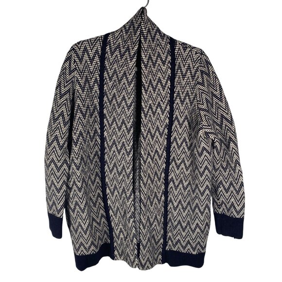 Banana Republic Chevron open front Cardigan XL Italian Yarn Merino Wool blend - Picture 2 of 8